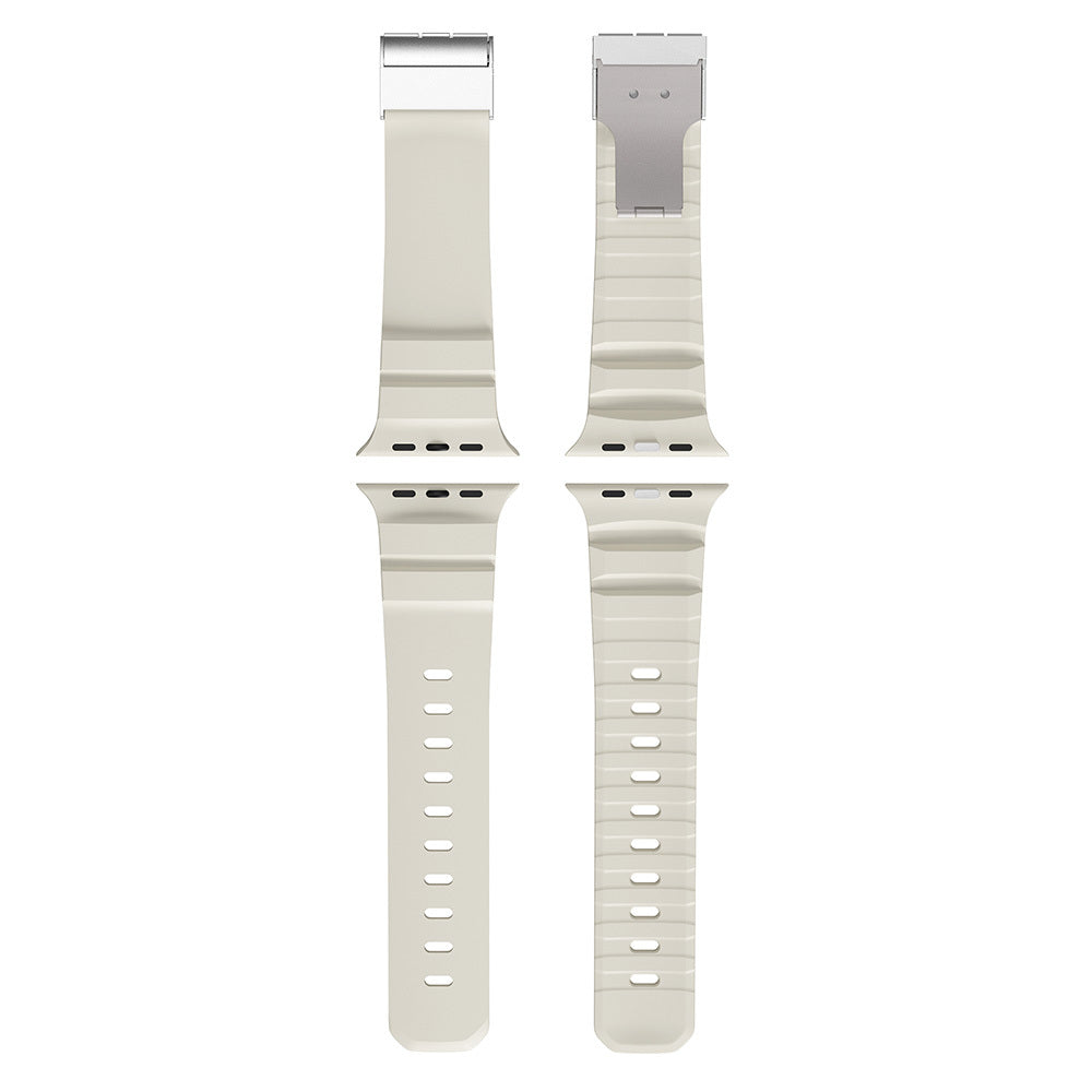 Apple Watch 44mm Zore KRD-145 Metal Tokalı Silikon Kordon