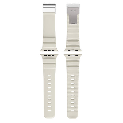 Apple Watch 44mm Zore KRD-145 Metal Tokalı Silikon Kordon