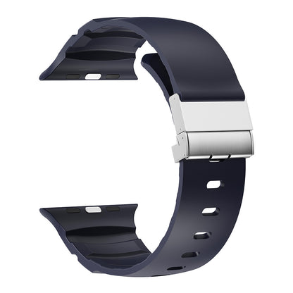 Apple Watch 44mm Zore KRD-145 Metal Tokalı Silikon Kordon