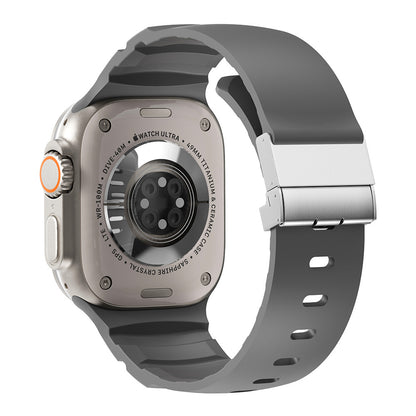 Apple Watch 44mm Zore KRD-145 Metal Tokalı Silikon Kordon