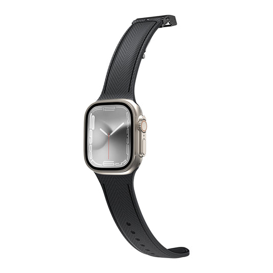 Apple Watch 7 41mm Amazingthing Titan Swift Deri Dokulu Silikon Kordon
