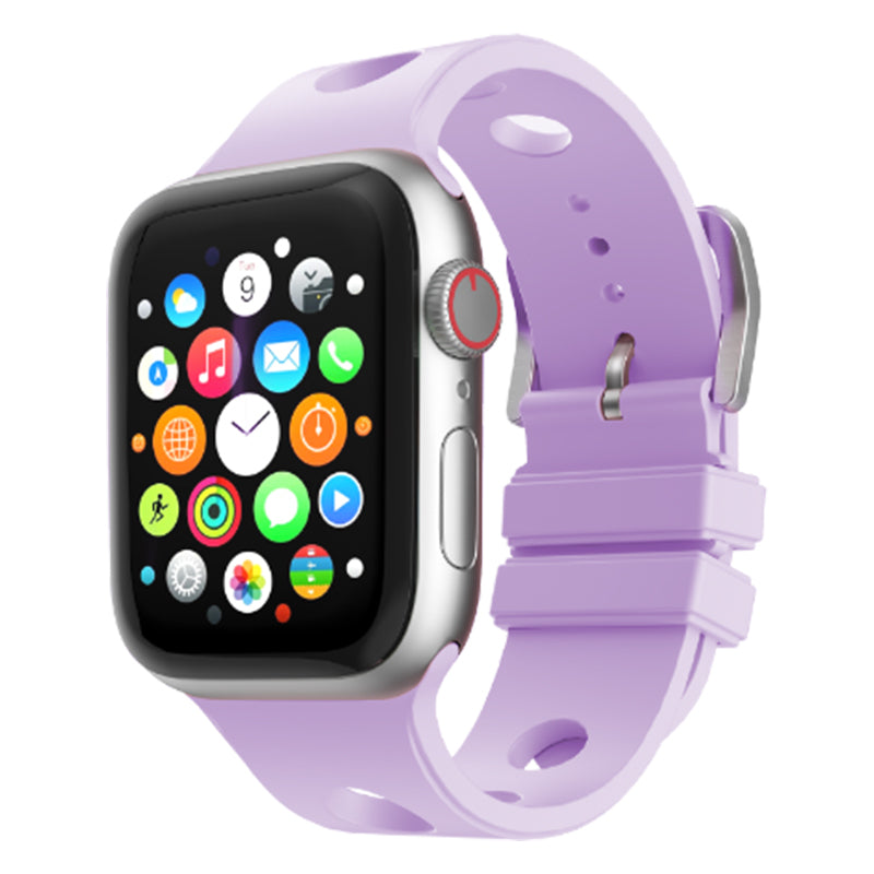 Apple Watch 7 41mm Delikli Tasarım Zore KRD-147 Silikon Kordon