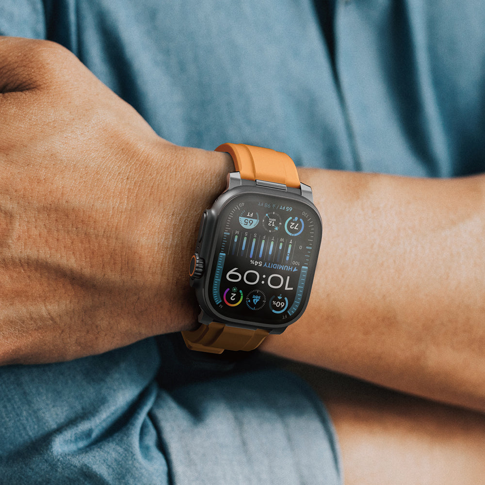 Apple Watch 7 45mm Amazingthing Titan Chrono Silikon Kordon