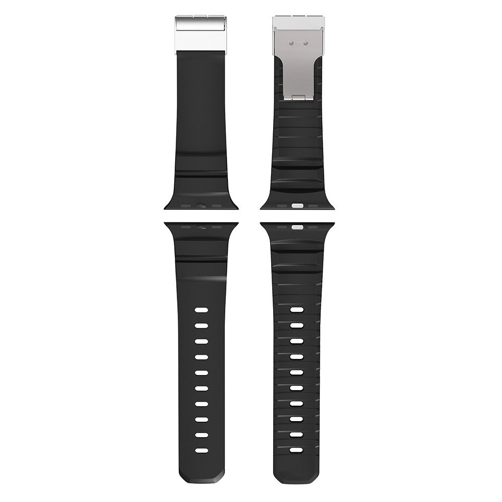 Apple Watch 7 45mm Zore KRD-145 Metal Tokalı Silikon Kordon