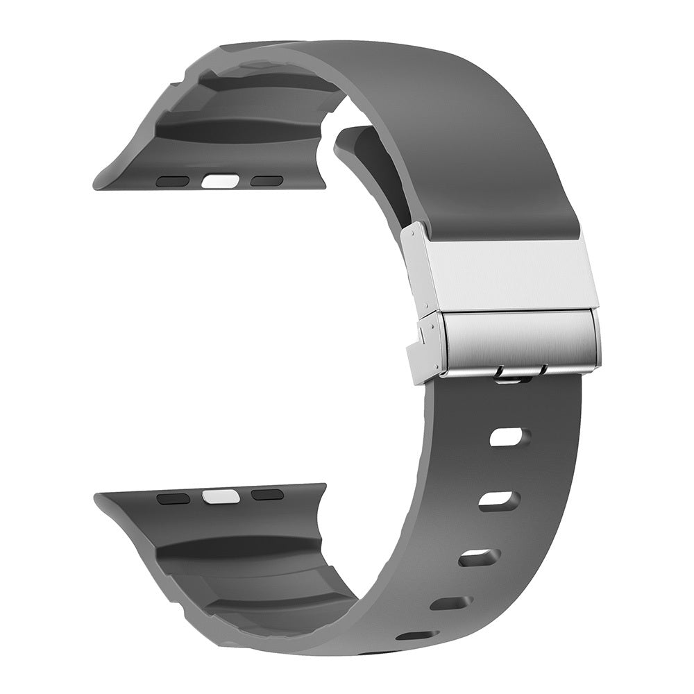 Apple Watch 7 45mm Zore KRD-145 Metal Tokalı Silikon Kordon