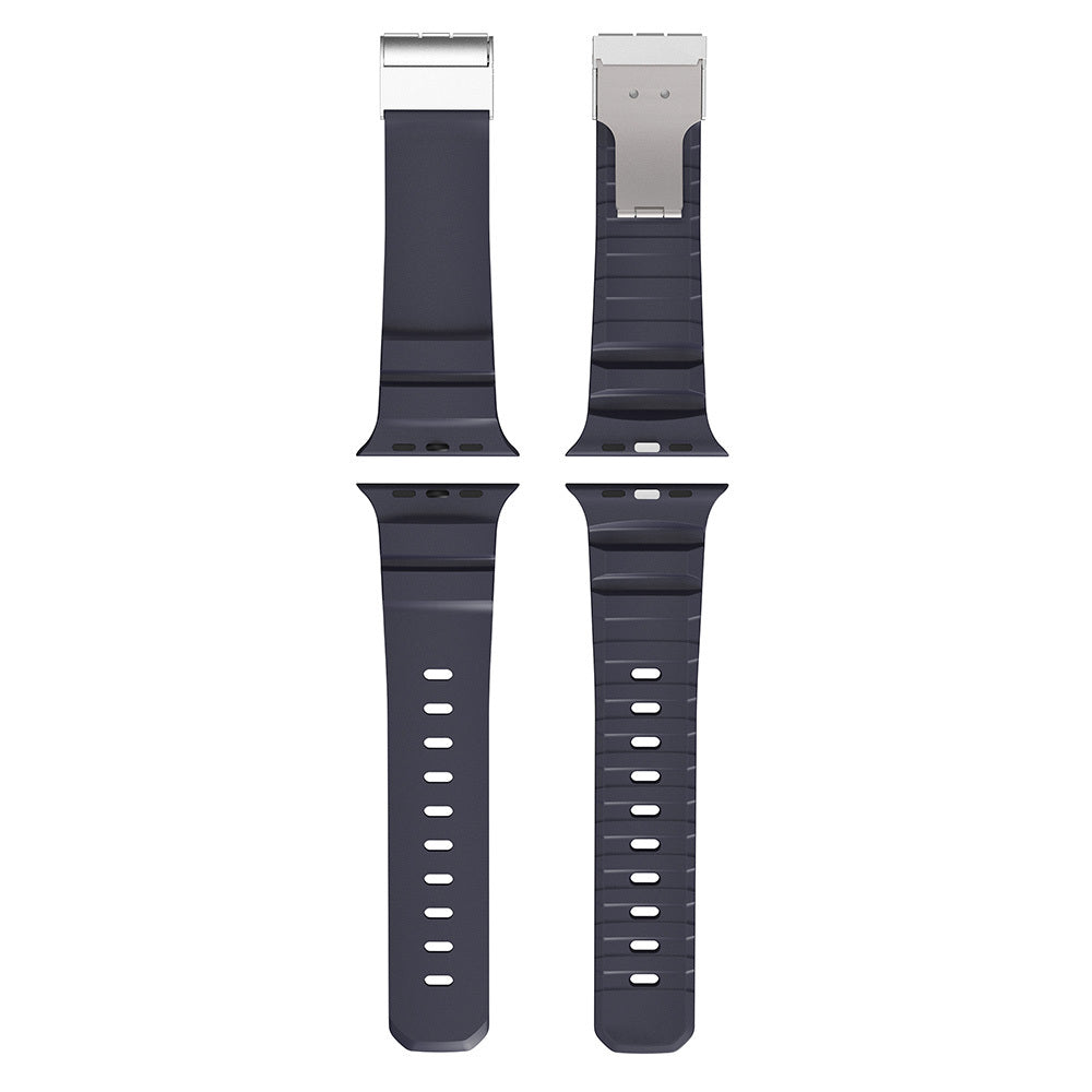 Apple Watch 7 45mm Zore KRD-145 Metal Tokalı Silikon Kordon