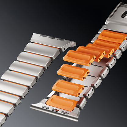 Apple Watch 7 45mm Zore KRD-149 Metal Silikon Kordon