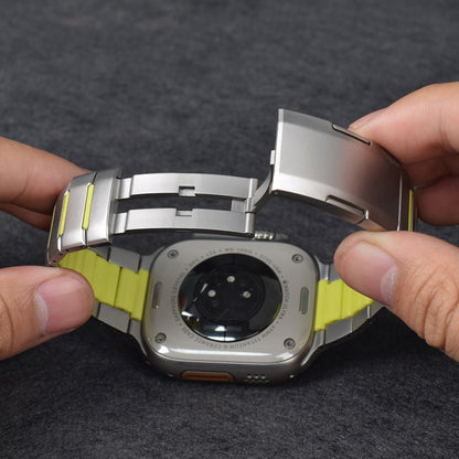 Apple Watch 7 45mm Zore KRD-155 Metal Silikon Kordon