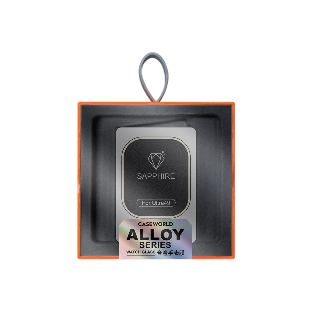 Apple Watch Ultra 49mm CaseWorld Alloy Serisi Safir Akıllı Saat Temperli Cam Ekran Koruyucu