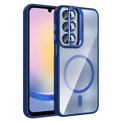Galaxy A16 Kılıf Standlı ve Kamera Lens Hediyeli M-Safe Şarj Özellikli Zore Etro Kapak