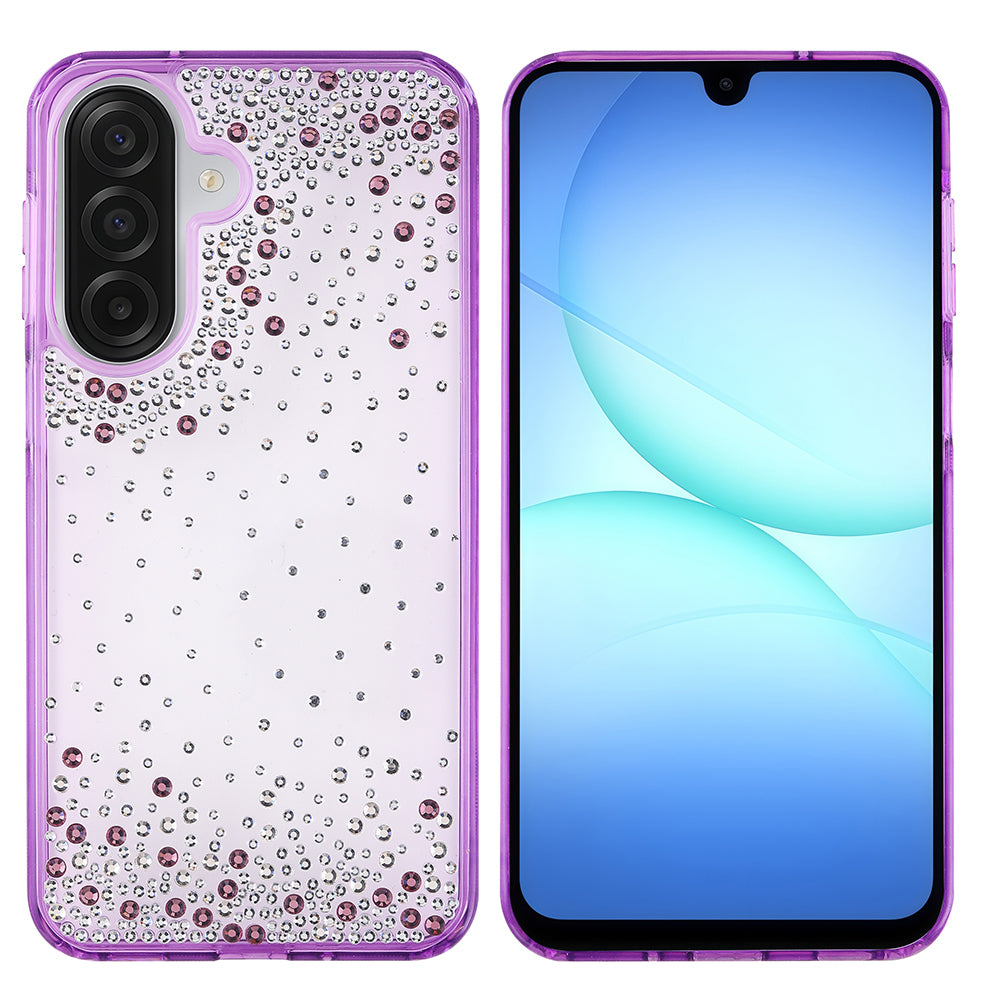 Galaxy A17 Kılıf Airbag Tasarımlı Damla Taşlı Şeffaf Zore Pera Silikon Kapak