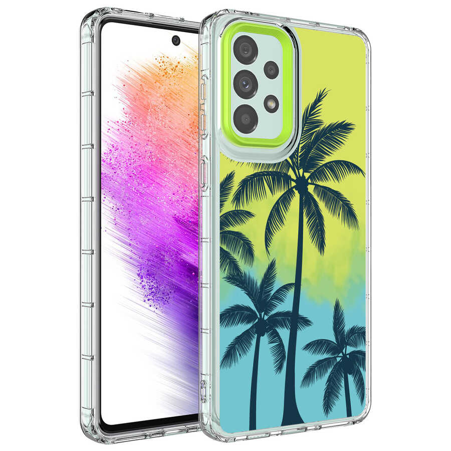 Galaxy A23 Kılıf Kamera Korumalı Renkli Desenli Sert Silikon Zore Korn Kapak