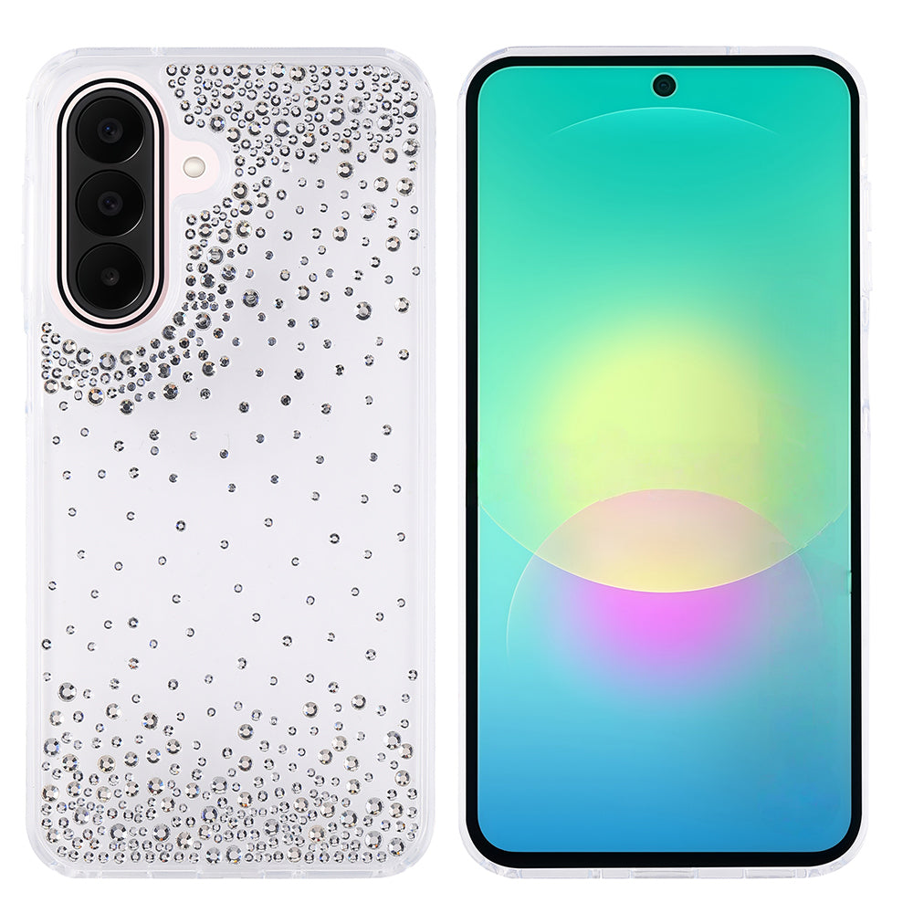 Galaxy A27 Kılıf Airbag Tasarımlı Damla Taşlı Şeffaf Zore Pera Silikon Kapak
