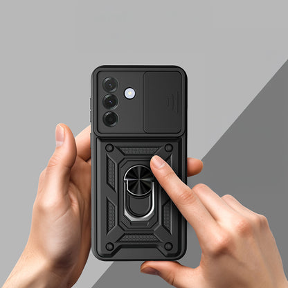 Galaxy A27 Kılıf Magnetik Standlı Kamera Korumalı Zore Sürgülü Vega Kapak