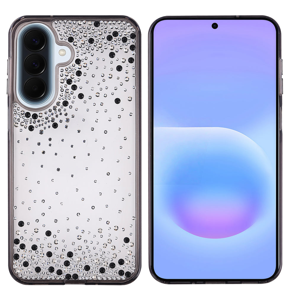 Galaxy A37 Kılıf Airbag Tasarımlı Damla Taşlı Şeffaf Zore Pera Silikon Kapak