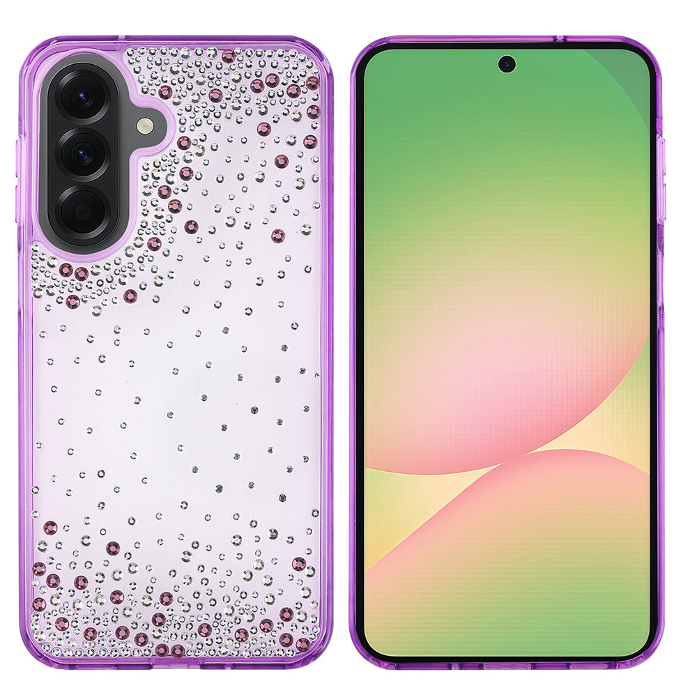 Galaxy A56 Kılıf Airbag Tasarımlı Damla Taşlı Şeffaf Zore Pera Silikon Kapak