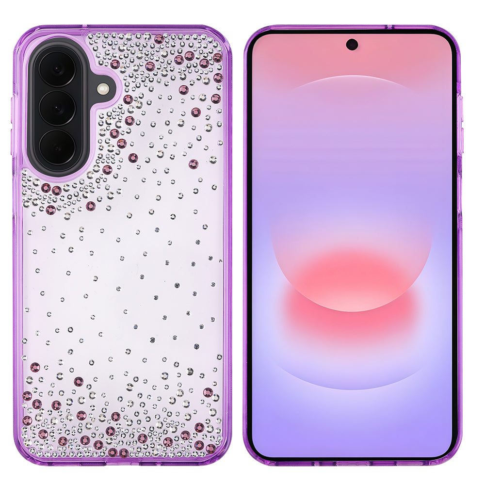 Galaxy A57 Kılıf Airbag Tasarımlı Damla Taşlı Şeffaf Zore Pera Silikon Kapak