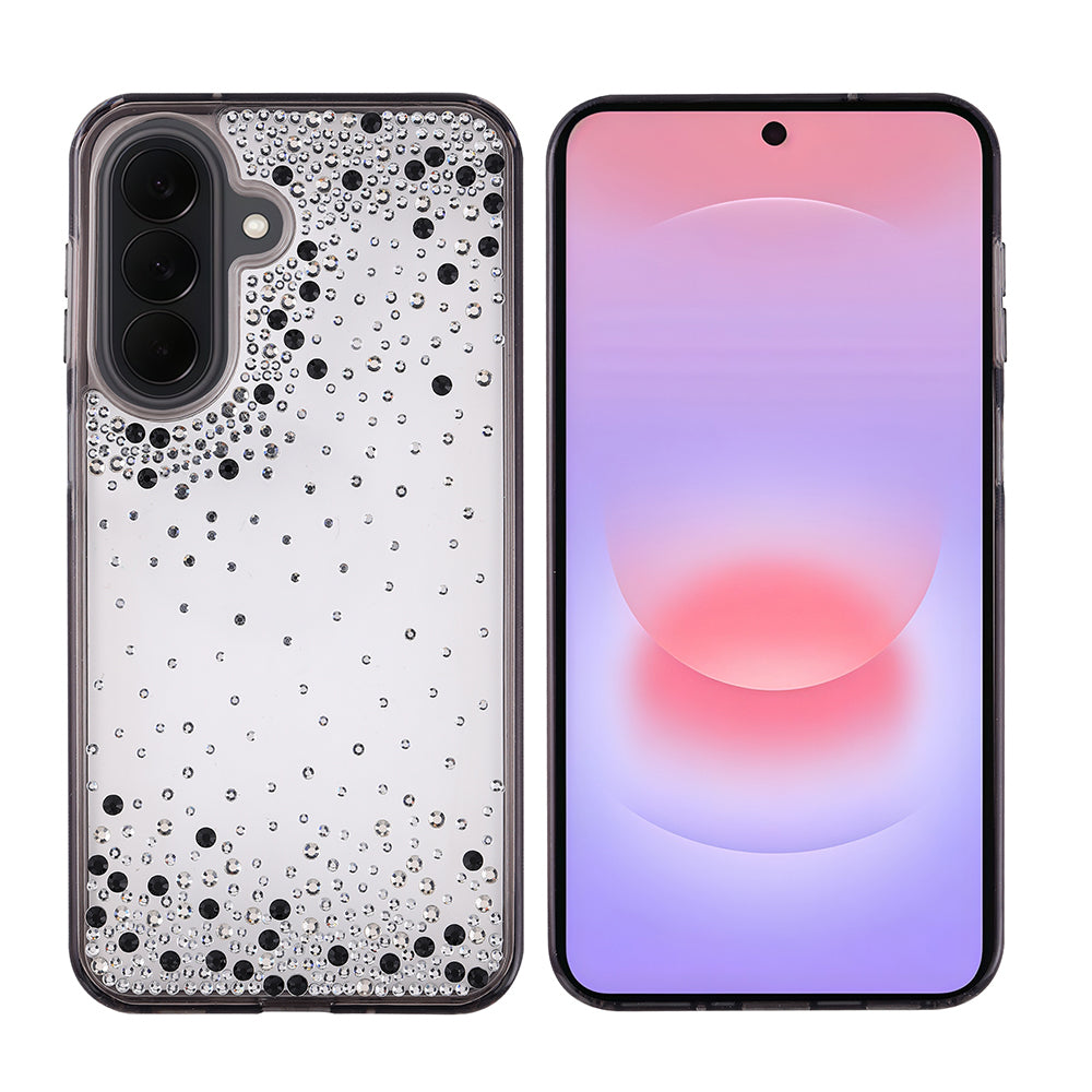 Galaxy A57 Kılıf Airbag Tasarımlı Damla Taşlı Şeffaf Zore Pera Silikon Kapak