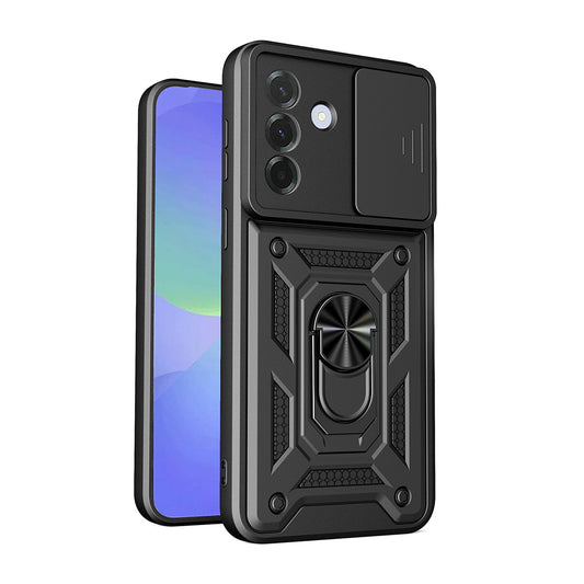 Galaxy A57 Kılıf Magnetik Standlı Kamera Korumalı Zore Sürgülü Vega Kapak