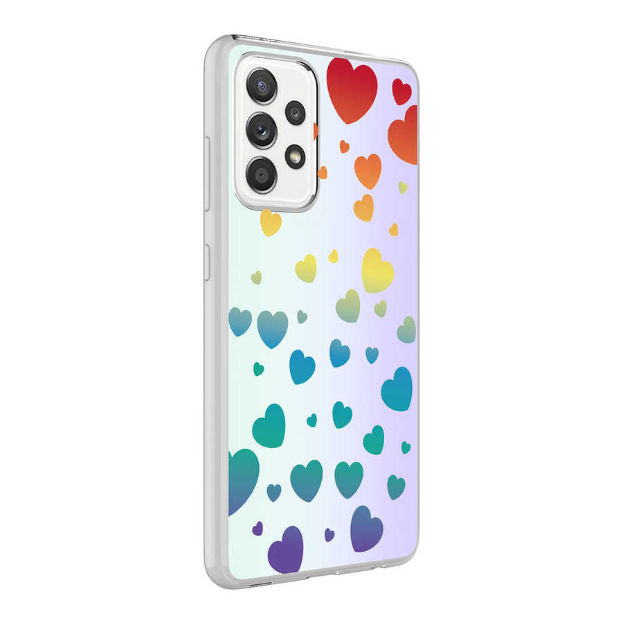 Galaxy A72 Kılıf Zore M-Blue Desenli Kapak