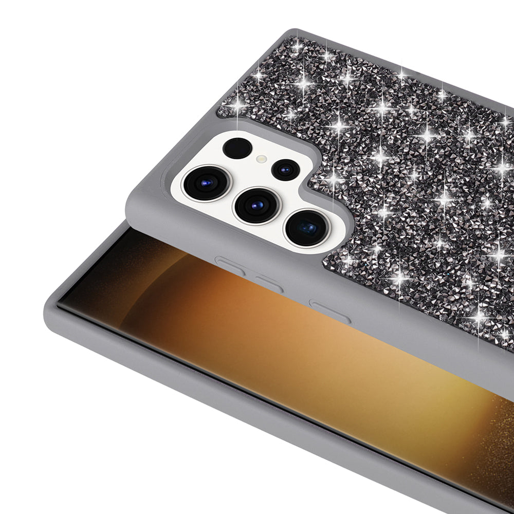 Galaxy S22 Ultra Kılıf Parlak Taşlı Tasarım Zore Pırlanta Kapak