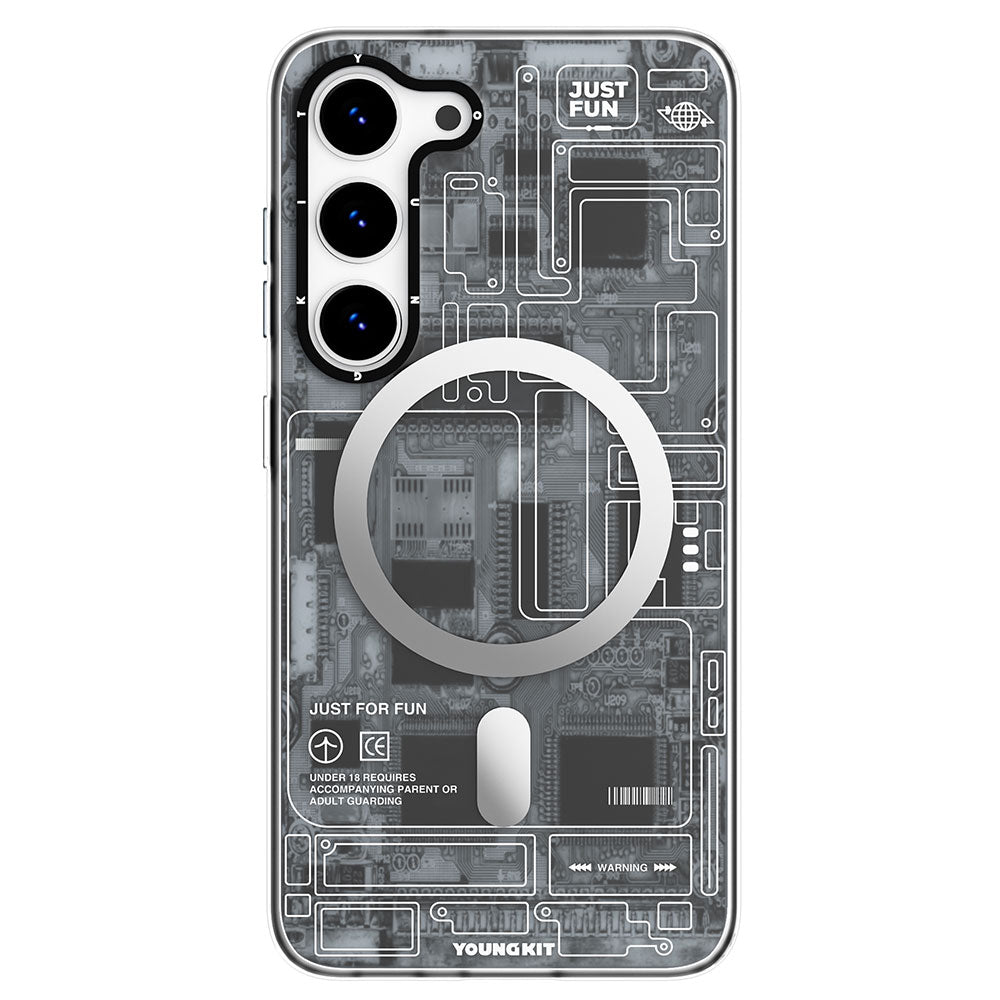Galaxy S23 Kılıf M-safe Şarj Özellikli YoungKit Technology Serisi Kapak