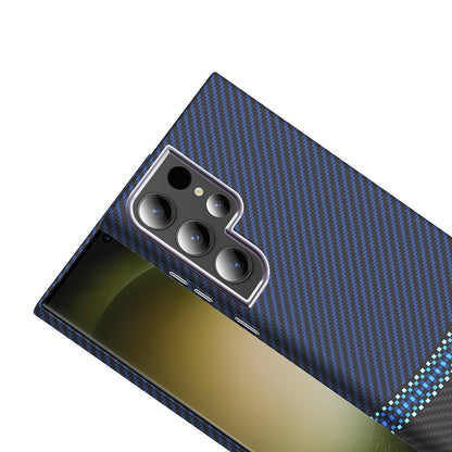 Galaxy S23 Ultra Kılıf M-safe Şarj Özellikli Karbon Fiber Görünümlü Zore Gros Kapak