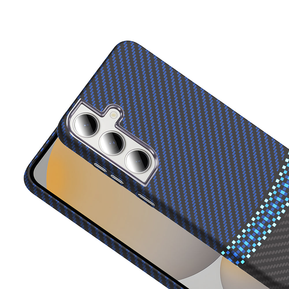 Galaxy S24 FE Kılıf M-safe Şarj Özellikli Karbon Fiber Görünümlü Zore Gros Kapak