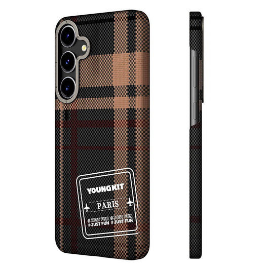 Galaxy S24 Kılıf Ekose Desenli Youngkit Gezhi Serisi Kapak