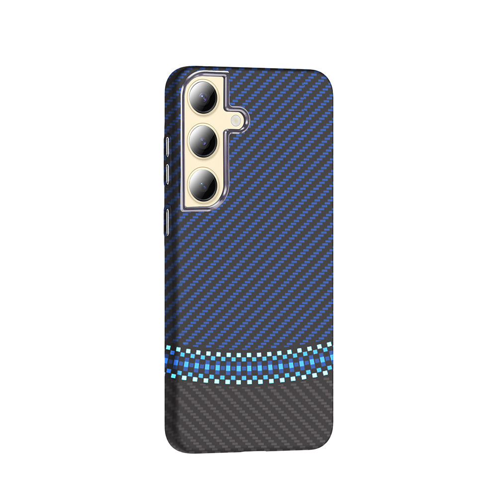 Galaxy S24 Kılıf M-safe Şarj Özellikli Karbon Fiber Görünümlü Zore Gros Kapak