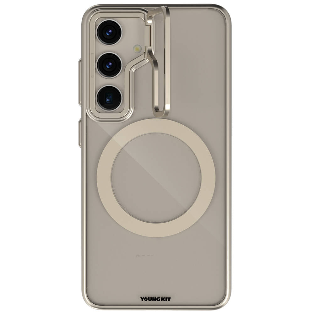 Galaxy S24 Kılıf M-safe Şarj Özellikli Sararma Önleyici Youngkit Crystal Grid Kapak
