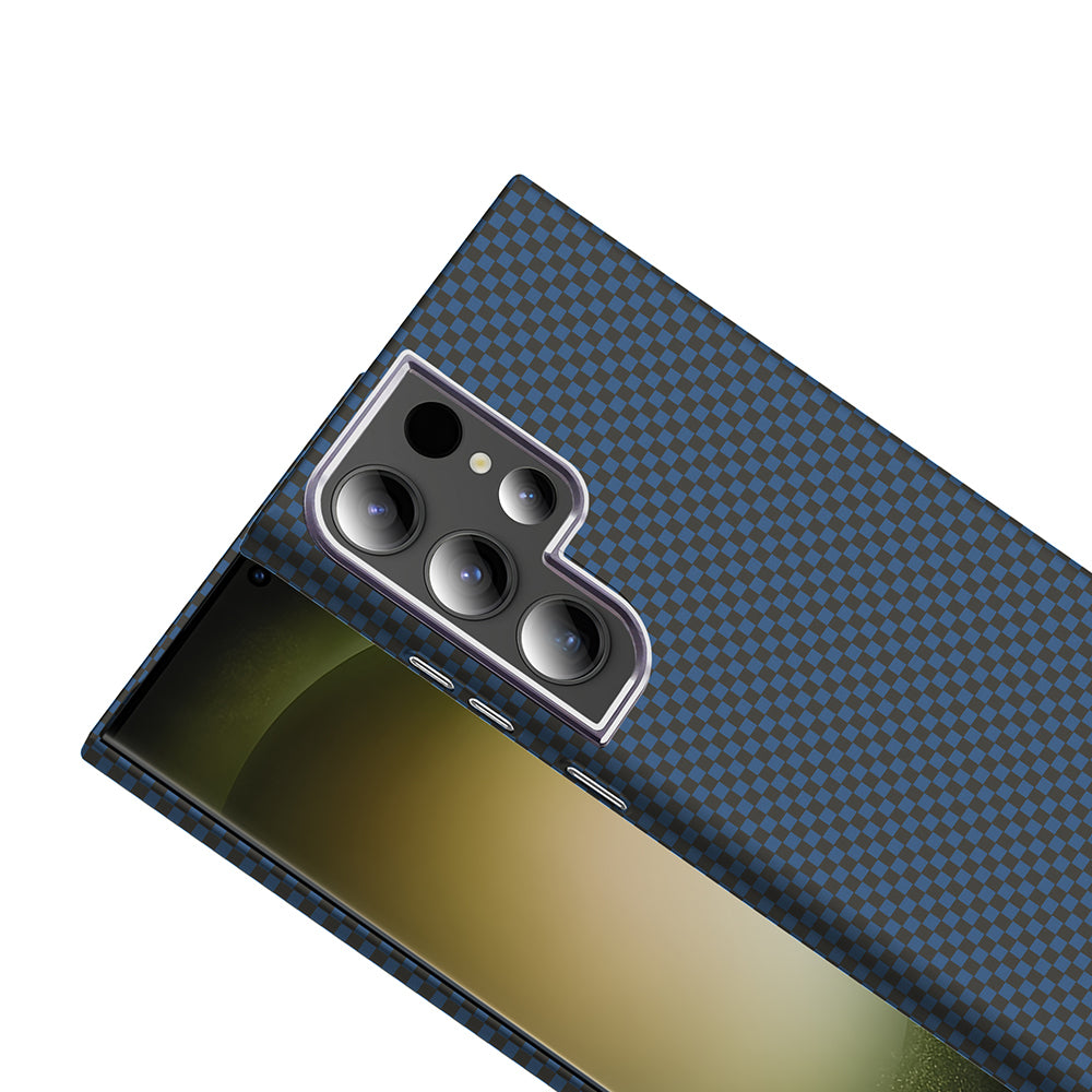 Galaxy S24 Ultra Kılıf M-safe Şarj Özellikli Karbon Fiber Görünümlü Zore Gros Kapak
