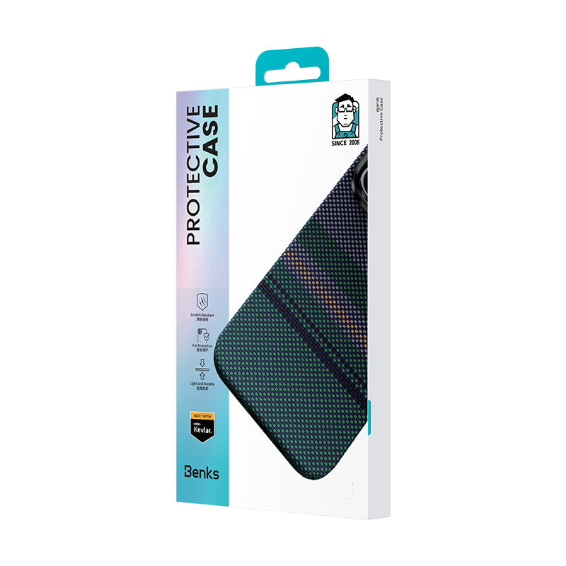 Galaxy S25 Edge Kılıf M-safe Şarj Özellikli Karbon Fiber Tasarımlı Benks Aurora ArmorAir Kevlar Kapak