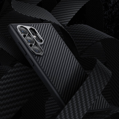 Galaxy S25 Kılıf Karbon Fiber M-safe Şarj Özellikli Benks Hybrid ArmorPro 600D Kevlar Kapak
