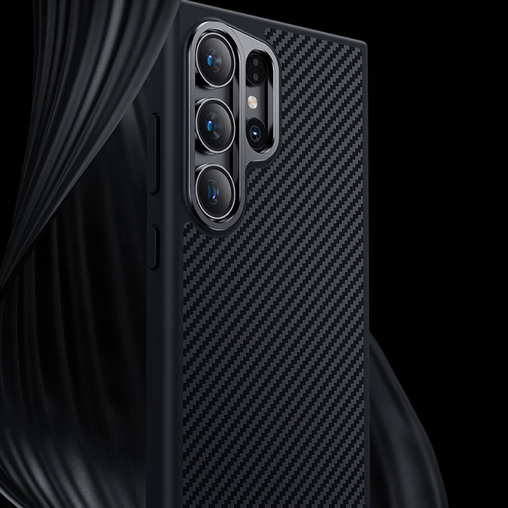 Galaxy S25 Kılıf Karbon Fiber M-safe Şarj Özellikli Benks Hybrid ArmorPro 600D Kevlar Kapak