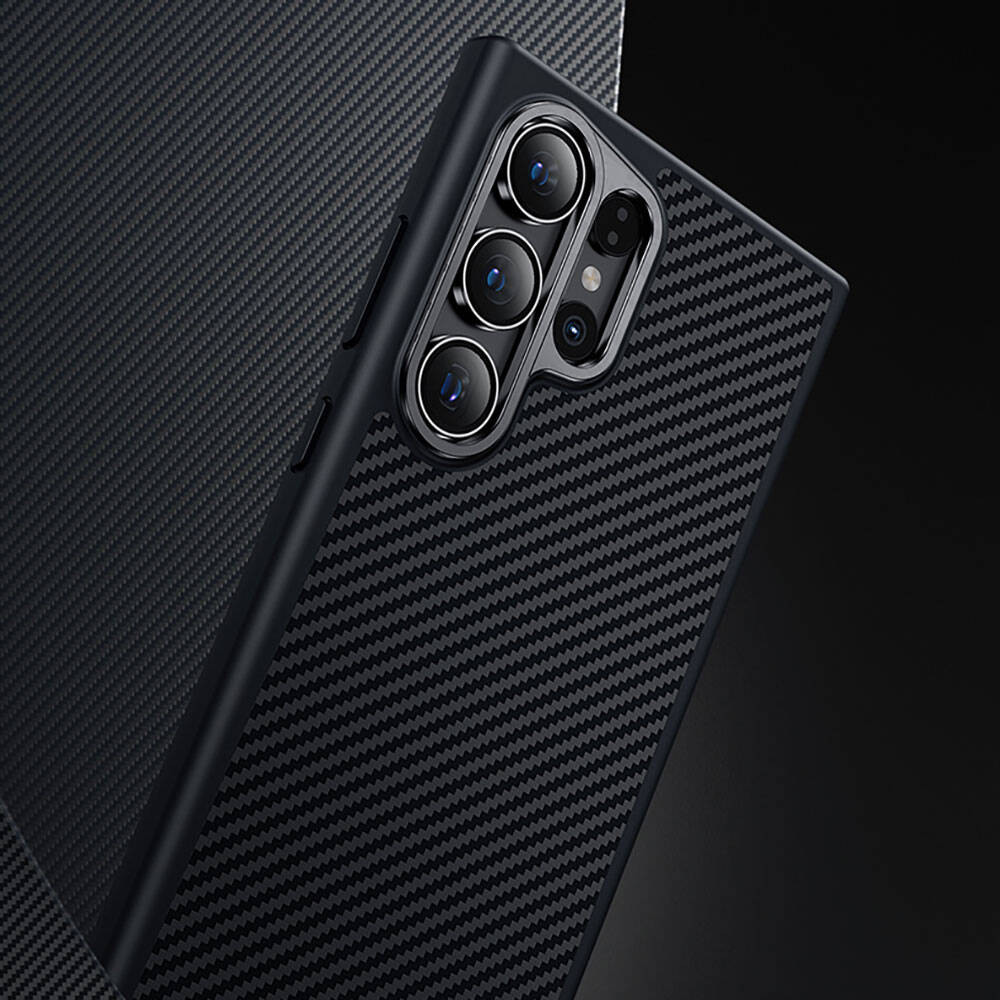 Galaxy S25 Kılıf Karbon Fiber M-safe Şarj Özellikli Benks Hybrid ArmorPro 600D Kevlar Kapak