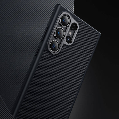 Galaxy S25 Kılıf Karbon Fiber M-safe Şarj Özellikli Benks Hybrid ArmorPro 600D Kevlar Kapak