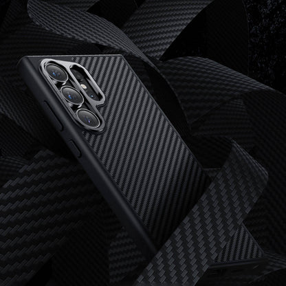 Galaxy S25 Kılıf Karbon Fiber M-safe Şarj Özellikli Benks Hybrid ArmorPro 600D Kevlar Kapak