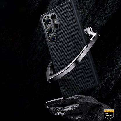 Galaxy S25 Kılıf Karbon Fiber M-safe Şarj Özellikli Benks Hybrid ArmorPro 600D Kevlar Kapak