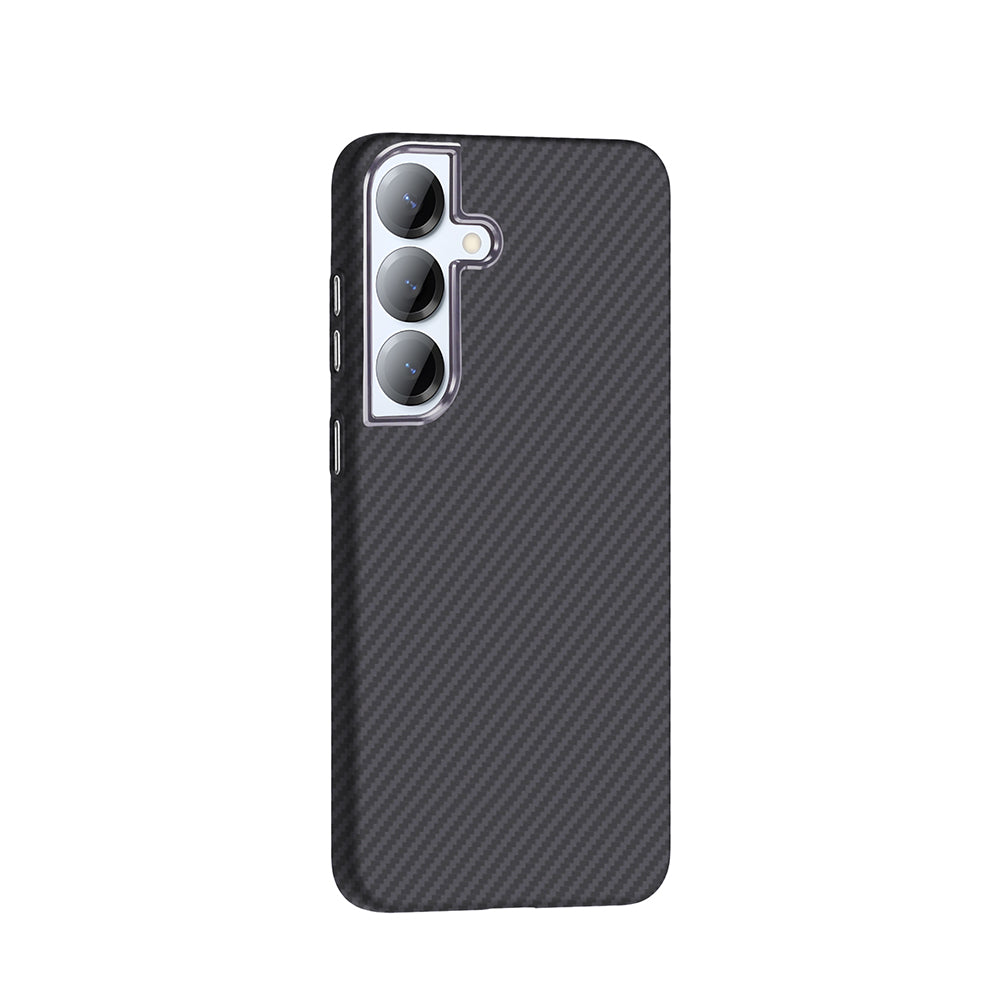 Galaxy S25 Kılıf M-safe Şarj Özellikli Karbon Fiber Görünümlü Zore Gros Kapak
