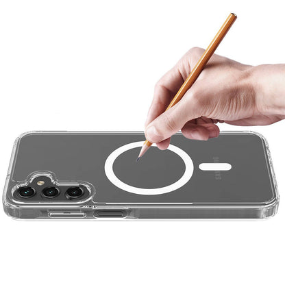 Galaxy S25 Kılıf M-safe Şarj Özellikli Şeffaf Sert PC Zore Embos Kapak