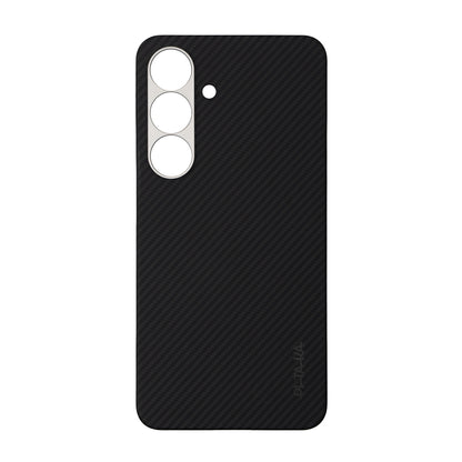 Galaxy S25 Plus Kılıf M-safe Şarj Özellikli 600D Aramid Fiber Pitaka Ultra-Slim Classic Serisi Black-Grey Twill Kapak