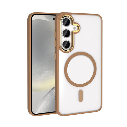 Galaxy S25 Plus Kılıf M-safe Şarj Özellikli Zore Krom M-safe Silikon Kapak