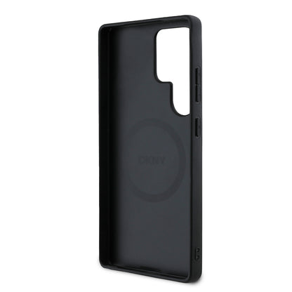 Galaxy S25 Ultra Kılıf DKNY Orjinal Lisanslı M-safe Şarj Özellikli 3D Yazılı Checkered Pattern Kapak