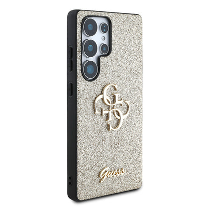 Galaxy S25 Ultra Kılıf Guess Orjinal Lisanslı 4G Büyük Metal Logolu Glitter Kapak