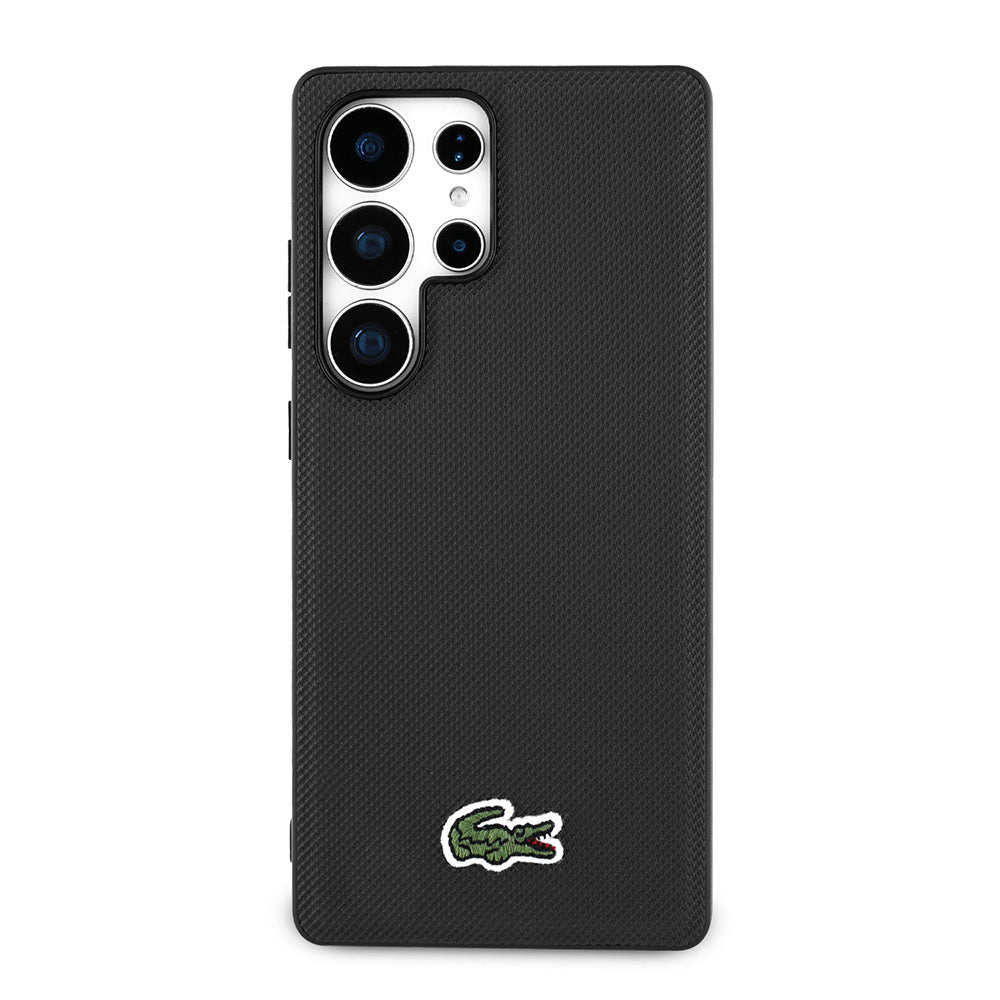 Galaxy S25 Ultra Kılıf Lacoste Orjinal Lisanslı PU Pike Desenli Arka Yüzey İkonik Timsah Dokuma Logolu Kapak
