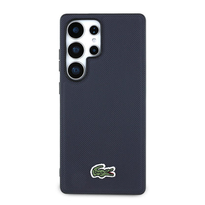 Galaxy S25 Ultra Kılıf Lacoste Orjinal Lisanslı PU Pike Desenli Arka Yüzey İkonik Timsah Dokuma Logolu Kapak
