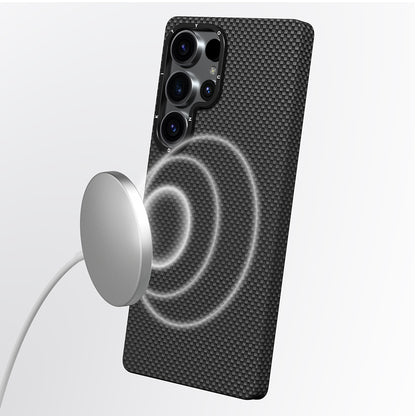 Galaxy S25 Ultra Kılıf M-safe Şarj Özellikli Aramid Fiber Youngkit 1500D Extreme Wing Serisi Kapak