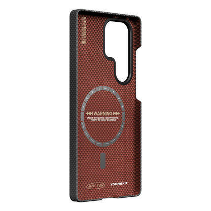 Galaxy S25 Ultra Kılıf M-safe Şarj Özellikli Aramid Fiber Youngkit 1500D Extreme Wing Serisi Kapak