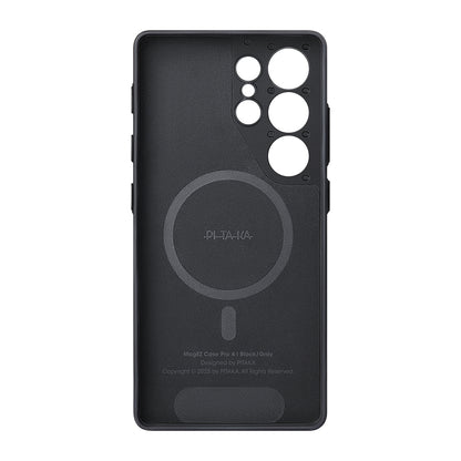 Galaxy S25 Ultra Kılıf M-safe Şarj Özellikli Aramid Fiber 3 Fonksiyon Butonlu Pitaka PinButton Serisi Kapak